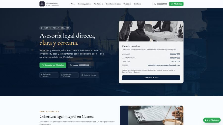 Vista previa del sitio web de Abogados Cuenca