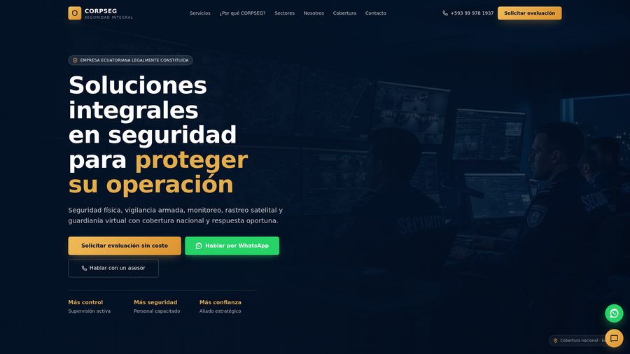 Vista previa del sitio web de CORPSEG