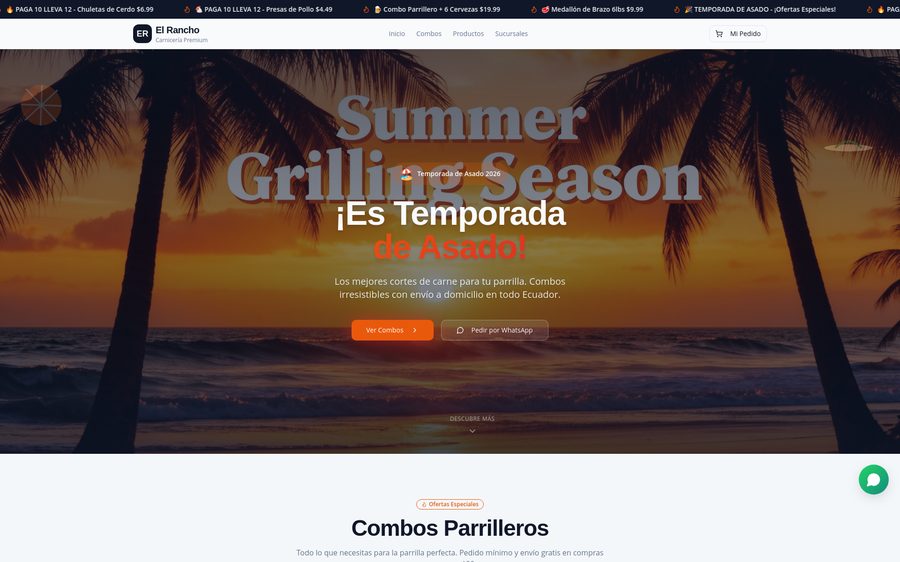 Vista previa del sitio web de El Rancho