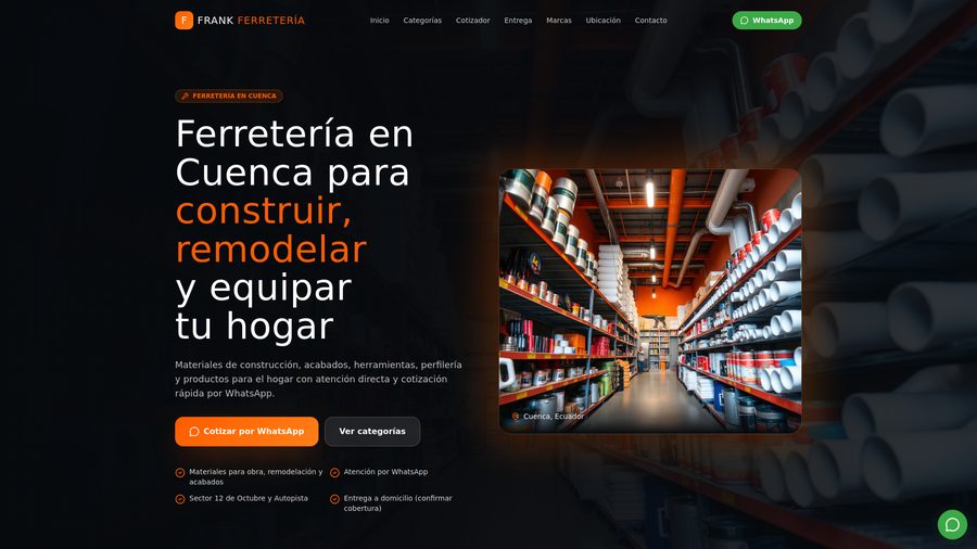 Vista previa del sitio web de Frank Ferretería