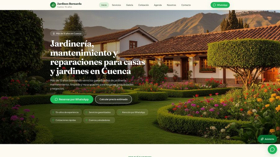 Vista previa del sitio web de Jardines Bernarda