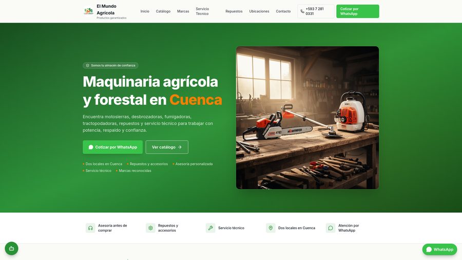 Vista previa del sitio web de El Mundo Agrícola