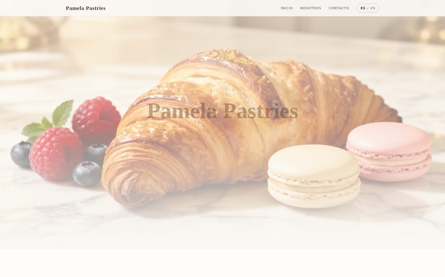 Vista previa del sitio web de Pamela Pastries