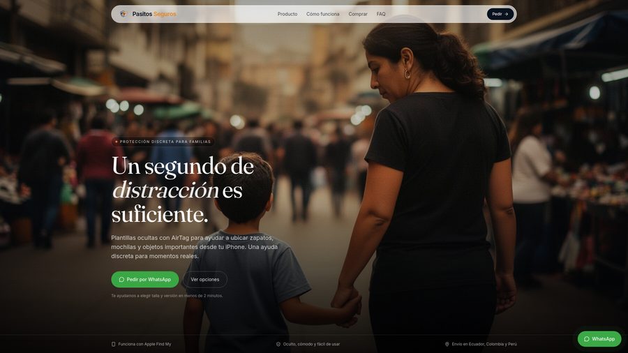 Vista previa del sitio web de Pasitos Seguros