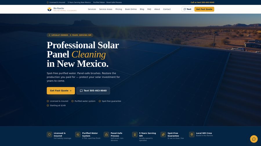 Vista previa del sitio web de Rio Rancho Solar