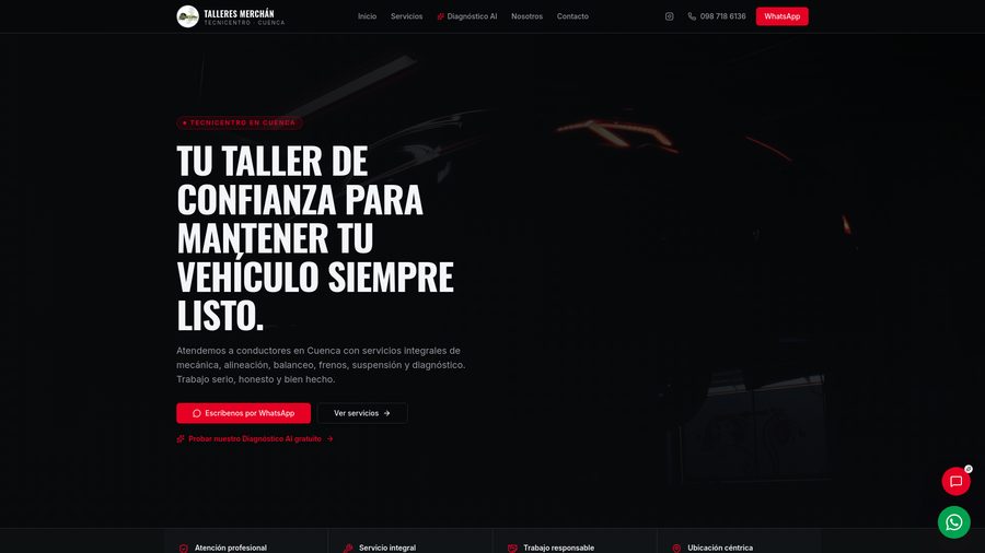 Vista previa del sitio web de Talleres Merchán
